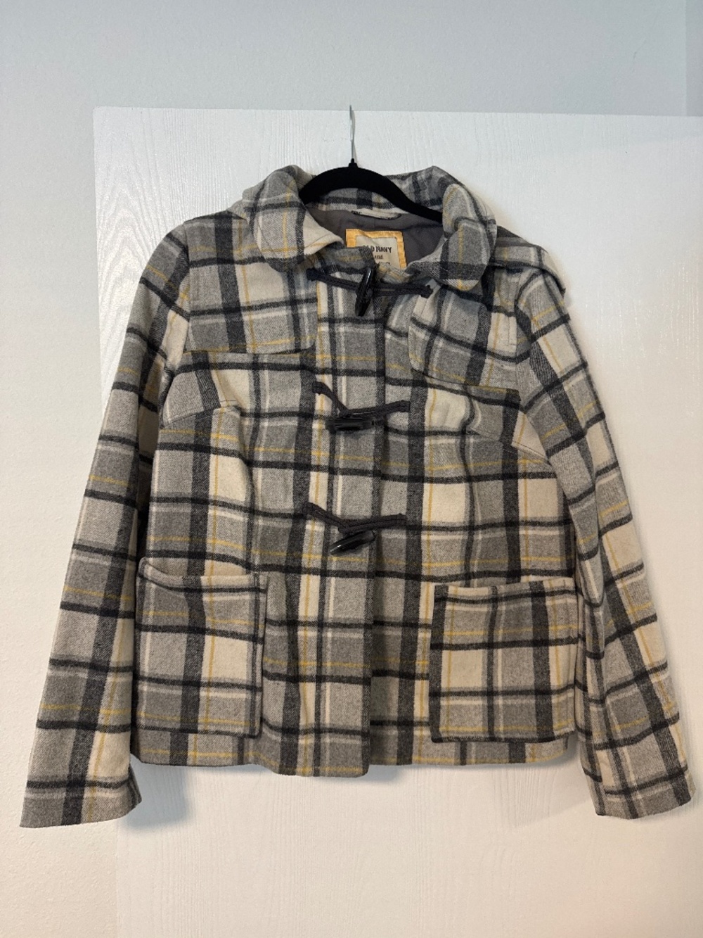 Hooded Zipper Plaid Jacket - Old Navy Medium